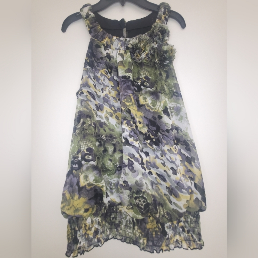 BCX Purple and Yellow Sleeveless Blouse